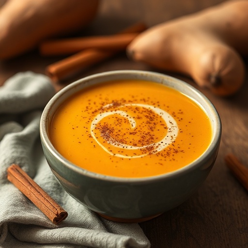 Creamy Sweet Potato Soup with Cinnamon