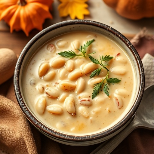 Bowl of creamy white bean soup