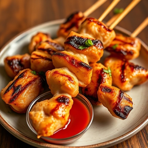 Crispy Chicken Appetizer Skewers