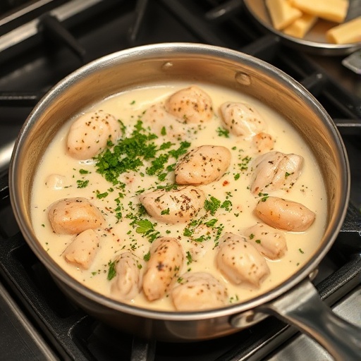 Skillet-Style White Chili Chicken Recipe with Fresh Herbs